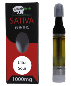 Ultra Sour Strain Vape Cartridge - 93% THC 1000mg - Grizzly Herb